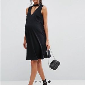 Mock neck Maternity dress little black dress